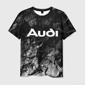Мужская футболка 3D с принтом Audi black graphite в Петрозаводске, 100% полиэфир | прямой крой, круглый вырез горловины, длина до линии бедер | Тематика изображения на принте: 