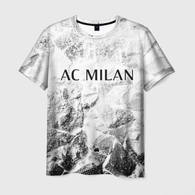 Мужская футболка 3D с принтом AC Milan white graphite в Санкт-Петербурге, 100% полиэфир | прямой крой, круглый вырез горловины, длина до линии бедер | Тематика изображения на принте: 