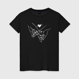 Женская футболка хлопок с принтом Forever love в Петрозаводске, 100% хлопок | прямой крой, круглый вырез горловины, длина до линии бедер, слегка спущенное плечо | Тематика изображения на принте: 