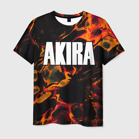Мужская футболка 3D с принтом Akira red lava в Петрозаводске, 100% полиэфир | прямой крой, круглый вырез горловины, длина до линии бедер | Тематика изображения на принте: 