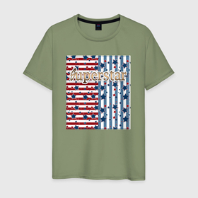 Мужская футболка хлопок с принтом Superstar лоскутный пэчворк в Кировске, 100% хлопок | прямой крой, круглый вырез горловины, длина до линии бедер, слегка спущенное плечо. | 