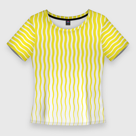 Женская футболка 3D Slim с принтом Вертикальные волнистые линии в Петрозаводске,  |  | 