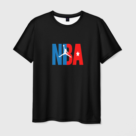 Мужская футболка 3D с принтом NBA sport в Петрозаводске, 100% полиэфир | прямой крой, круглый вырез горловины, длина до линии бедер | 