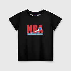 Детская футболка 3D с принтом NBA sport basketball в Новосибирске, 100% гипоаллергенный полиэфир | прямой крой, круглый вырез горловины, длина до линии бедер, чуть спущенное плечо, ткань немного тянется | Тематика изображения на принте: 