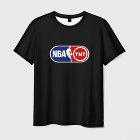 Мужская футболка 3D с принтом NBA logo tnt в Екатеринбурге, 100% полиэфир | прямой крой, круглый вырез горловины, длина до линии бедер | Тематика изображения на принте: 