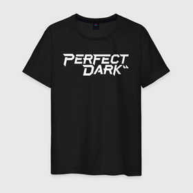 Мужская футболка хлопок с принтом Perfect dark logo в Кировске, 100% хлопок | прямой крой, круглый вырез горловины, длина до линии бедер, слегка спущенное плечо. | Тематика изображения на принте: 