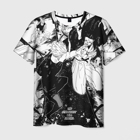 Мужская футболка 3D с принтом Годжо против Сукуны   Магическая битва в Санкт-Петербурге, 100% полиэфир | прямой крой, круглый вырез горловины, длина до линии бедер | Тематика изображения на принте: 