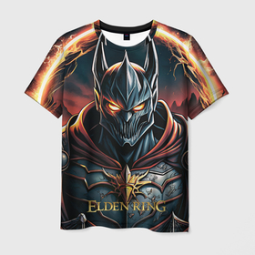 Мужская футболка 3D с принтом Elden Ring персонаж  темный рыцарь в Санкт-Петербурге, 100% полиэфир | прямой крой, круглый вырез горловины, длина до линии бедер | 