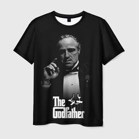 Мужская футболка 3D с принтом Don Vito Corleone в Тюмени, 100% полиэфир | прямой крой, круглый вырез горловины, длина до линии бедер | 