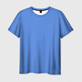 Мужская футболка 3D с принтом Просто синий цвет в Екатеринбурге, 100% полиэфир | прямой крой, круглый вырез горловины, длина до линии бедер | 