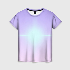 Женская футболка 3D с принтом Свечение белой звезды , 100% полиэфир ( синтетическое хлопкоподобное полотно) | прямой крой, круглый вырез горловины, длина до линии бедер | 