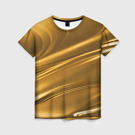 Женская футболка 3D с принтом Золотой сплав абстрактная текстура в Рязани, 100% полиэфир ( синтетическое хлопкоподобное полотно) | прямой крой, круглый вырез горловины, длина до линии бедер | 