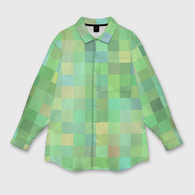 Женская рубашка oversize 3D с принтом Пиксели в зеленом в Тюмени,  |  | 
