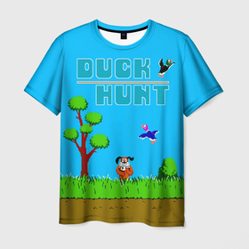 Мужская футболка 3D с принтом Duck hunt dog в Екатеринбурге, 100% полиэфир | прямой крой, круглый вырез горловины, длина до линии бедер | 