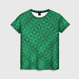 Женская футболка 3D с принтом Насыщенный зелёный текстурированный в Санкт-Петербурге, 100% полиэфир ( синтетическое хлопкоподобное полотно) | прямой крой, круглый вырез горловины, длина до линии бедер | 