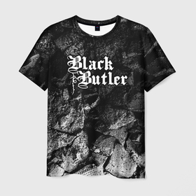 Мужская футболка 3D с принтом Black Butler black graphite в Новосибирске, 100% полиэфир | прямой крой, круглый вырез горловины, длина до линии бедер | 