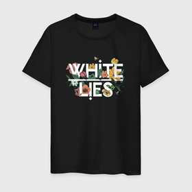 Мужская футболка хлопок с принтом White Lies   Flowers в Петрозаводске, 100% хлопок | прямой крой, круглый вырез горловины, длина до линии бедер, слегка спущенное плечо. | 