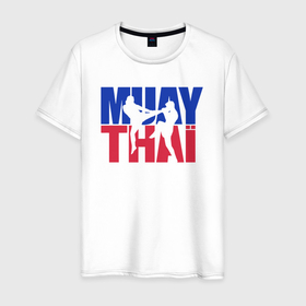 Мужская футболка хлопок с принтом Муай тай   тайский бокс в Екатеринбурге, 100% хлопок | прямой крой, круглый вырез горловины, длина до линии бедер, слегка спущенное плечо. | 