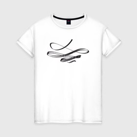 Женская футболка хлопок с принтом Каллиграфический письменный разделитель в Белгороде, 100% хлопок | прямой крой, круглый вырез горловины, длина до линии бедер, слегка спущенное плечо | 