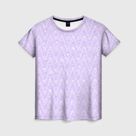 Женская футболка 3D с принтом Светлый сиреневый однотонный текстурированный , 100% полиэфир ( синтетическое хлопкоподобное полотно) | прямой крой, круглый вырез горловины, длина до линии бедер | 