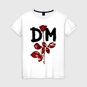 Женская футболка хлопок с принтом Depeche mode   violator в Петрозаводске, 100% хлопок | прямой крой, круглый вырез горловины, длина до линии бедер, слегка спущенное плечо | 