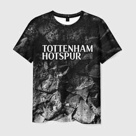 Мужская футболка 3D с принтом Tottenham black graphite в Тюмени, 100% полиэфир | прямой крой, круглый вырез горловины, длина до линии бедер | Тематика изображения на принте: 