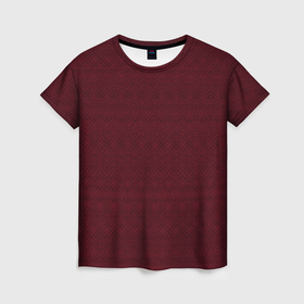 Женская футболка 3D с принтом Однотонный тёмно красный полосатый узор в Кировске, 100% полиэфир ( синтетическое хлопкоподобное полотно) | прямой крой, круглый вырез горловины, длина до линии бедер | 