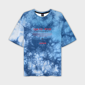 Мужская футболка oversize 3D с принтом Tokyo: tie dye blue в Екатеринбурге,  |  | 