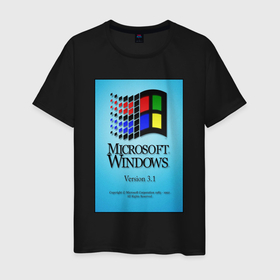 Мужская футболка хлопок с принтом Windows 3 в Новосибирске, 100% хлопок | прямой крой, круглый вырез горловины, длина до линии бедер, слегка спущенное плечо. | 
