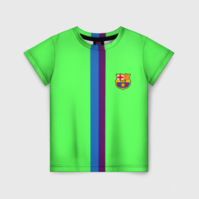 Детская футболка 3D с принтом Barcelona fc sport line в Белгороде, 100% гипоаллергенный полиэфир | прямой крой, круглый вырез горловины, длина до линии бедер, чуть спущенное плечо, ткань немного тянется | Тематика изображения на принте: 
