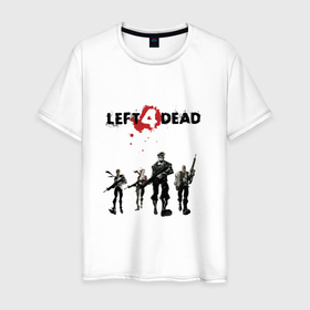 Мужская футболка хлопок с принтом Выжившие Left 4 Dead в Санкт-Петербурге, 100% хлопок | прямой крой, круглый вырез горловины, длина до линии бедер, слегка спущенное плечо. | Тематика изображения на принте: 