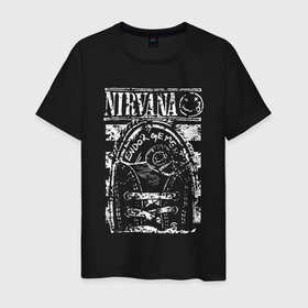 Мужская футболка хлопок с принтом Nirvana grange rock в Екатеринбурге, 100% хлопок | прямой крой, круглый вырез горловины, длина до линии бедер, слегка спущенное плечо. | Тематика изображения на принте: 