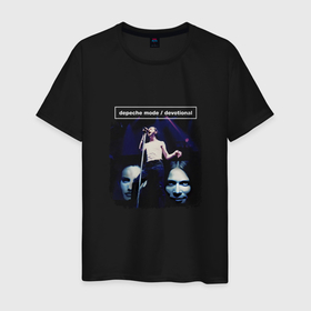 Мужская футболка хлопок с принтом Depeche Mode   Devotional in your room в Тюмени, 100% хлопок | прямой крой, круглый вырез горловины, длина до линии бедер, слегка спущенное плечо. | 