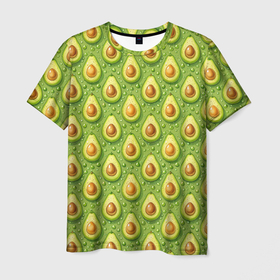 Мужская футболка 3D с принтом Сладкие сочные спелые абрикосы паттерн в Белгороде, 100% полиэфир | прямой крой, круглый вырез горловины, длина до линии бедер | 