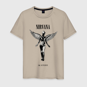 Мужская футболка хлопок с принтом In utero Nirvana в Екатеринбурге, 100% хлопок | прямой крой, круглый вырез горловины, длина до линии бедер, слегка спущенное плечо. | Тематика изображения на принте: 