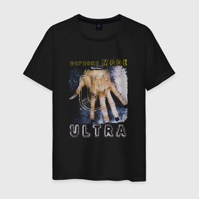 Мужская футболка хлопок с принтом Depeche Mode   Ultra hand в Тюмени, 100% хлопок | прямой крой, круглый вырез горловины, длина до линии бедер, слегка спущенное плечо. | 