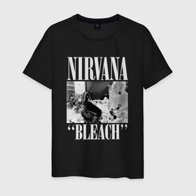 Мужская футболка хлопок с принтом Nirvana bleach black album , 100% хлопок | прямой крой, круглый вырез горловины, длина до линии бедер, слегка спущенное плечо. | Тематика изображения на принте: 