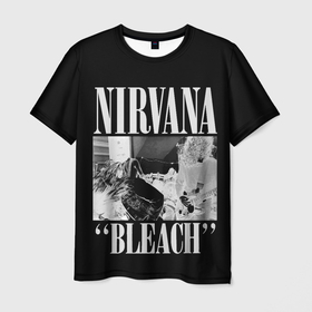 Мужская футболка 3D с принтом Nirvana first album в Екатеринбурге, 100% полиэфир | прямой крой, круглый вырез горловины, длина до линии бедер | Тематика изображения на принте: 