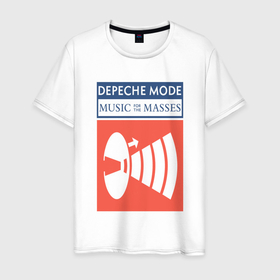 Мужская футболка хлопок с принтом Depeche Mode   Music for the masses merch в Белгороде, 100% хлопок | прямой крой, круглый вырез горловины, длина до линии бедер, слегка спущенное плечо. | 