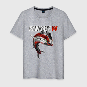 Мужская футболка хлопок с принтом Ducati Panigale shark в Курске, 100% хлопок | прямой крой, круглый вырез горловины, длина до линии бедер, слегка спущенное плечо. | 