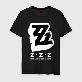 Мужская футболка хлопок с принтом Zenless zone zero лого в Кировске, 100% хлопок | прямой крой, круглый вырез горловины, длина до линии бедер, слегка спущенное плечо. | 