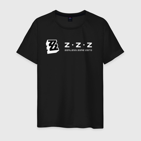 Мужская футболка хлопок с принтом Zenless zone zero логотип в Кировске, 100% хлопок | прямой крой, круглый вырез горловины, длина до линии бедер, слегка спущенное плечо. | 