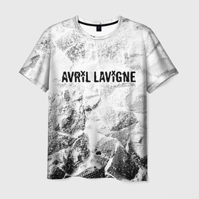 Мужская футболка 3D с принтом Avril Lavigne white graphite в Екатеринбурге, 100% полиэфир | прямой крой, круглый вырез горловины, длина до линии бедер | 
