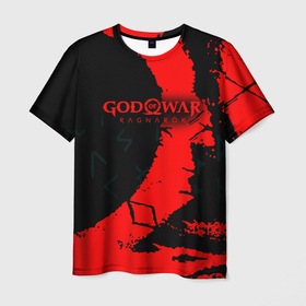 Мужская футболка 3D с принтом God of War текстура в Санкт-Петербурге, 100% полиэфир | прямой крой, круглый вырез горловины, длина до линии бедер | 