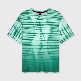 Женская футболка oversize 3D с принтом Tie dye green stripes в Санкт-Петербурге,  |  | 