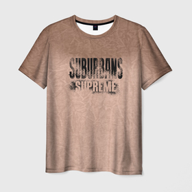 Мужская футболка 3D с принтом Suburbans supreme: beige в Тюмени, 100% полиэфир | прямой крой, круглый вырез горловины, длина до линии бедер | 