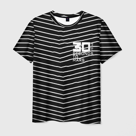 Мужская футболка 3D с принтом Thirty Seconds to Mars pattern optic в Санкт-Петербурге, 100% полиэфир | прямой крой, круглый вырез горловины, длина до линии бедер | 