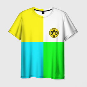 Мужская футболка 3D с принтом Borussia color cport , 100% полиэфир | прямой крой, круглый вырез горловины, длина до линии бедер | Тематика изображения на принте: 