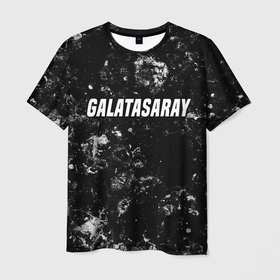 Мужская футболка 3D с принтом Galatasaray black ice в Екатеринбурге, 100% полиэфир | прямой крой, круглый вырез горловины, длина до линии бедер | 
