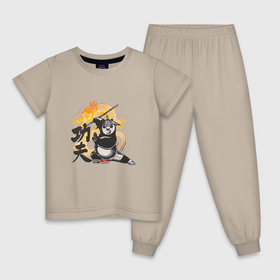 Детская пижама хлопок с принтом Кунгфу панда По воин дракона в Курске, 100% хлопок |  брюки и футболка прямого кроя, без карманов, на брюках мягкая резинка на поясе и по низу штанин
 | 